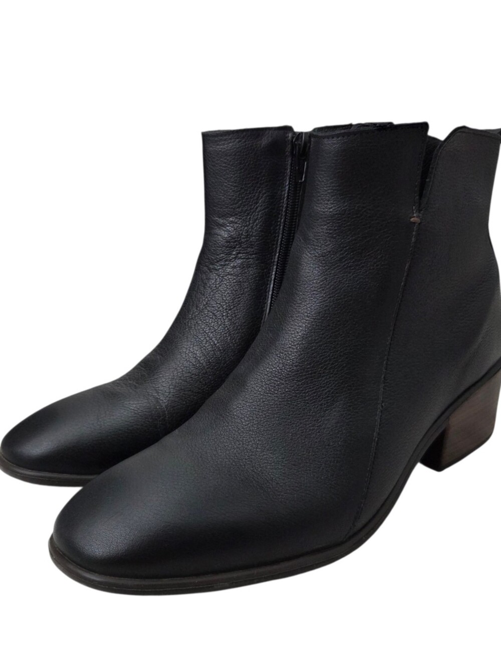Naot Ethic Ankle Block Heel Leather Boots EU 40 US 9-9.5 Black